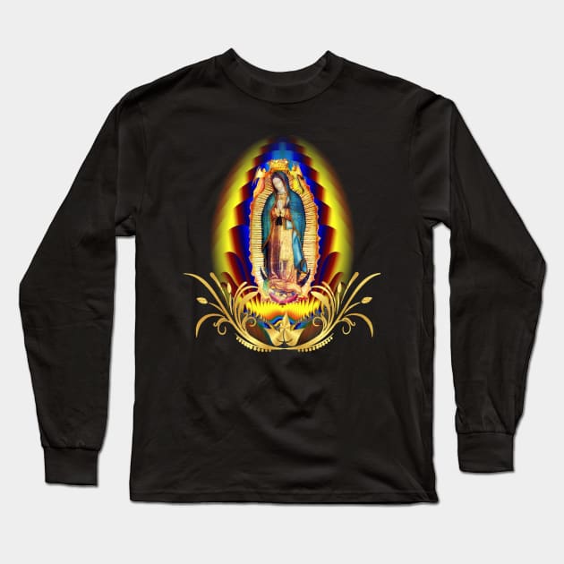 Our Lady of Guadalupe 04 New Zarape Long Sleeve T-Shirt by hispanicworld